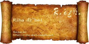 Riha Ábel névjegykártya