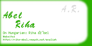 abel riha business card